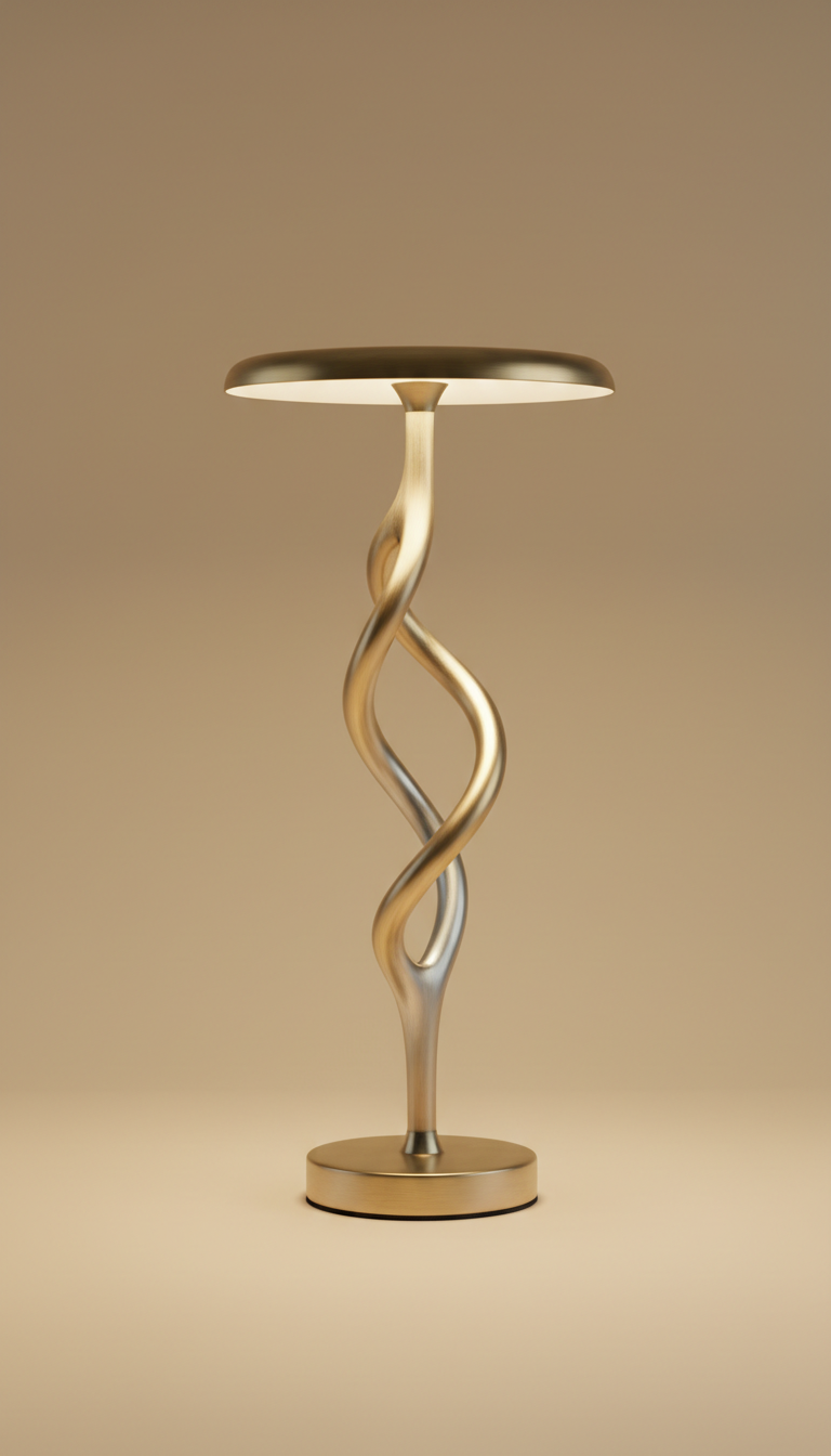 Sculpted Metal Table Lamp Matte Black